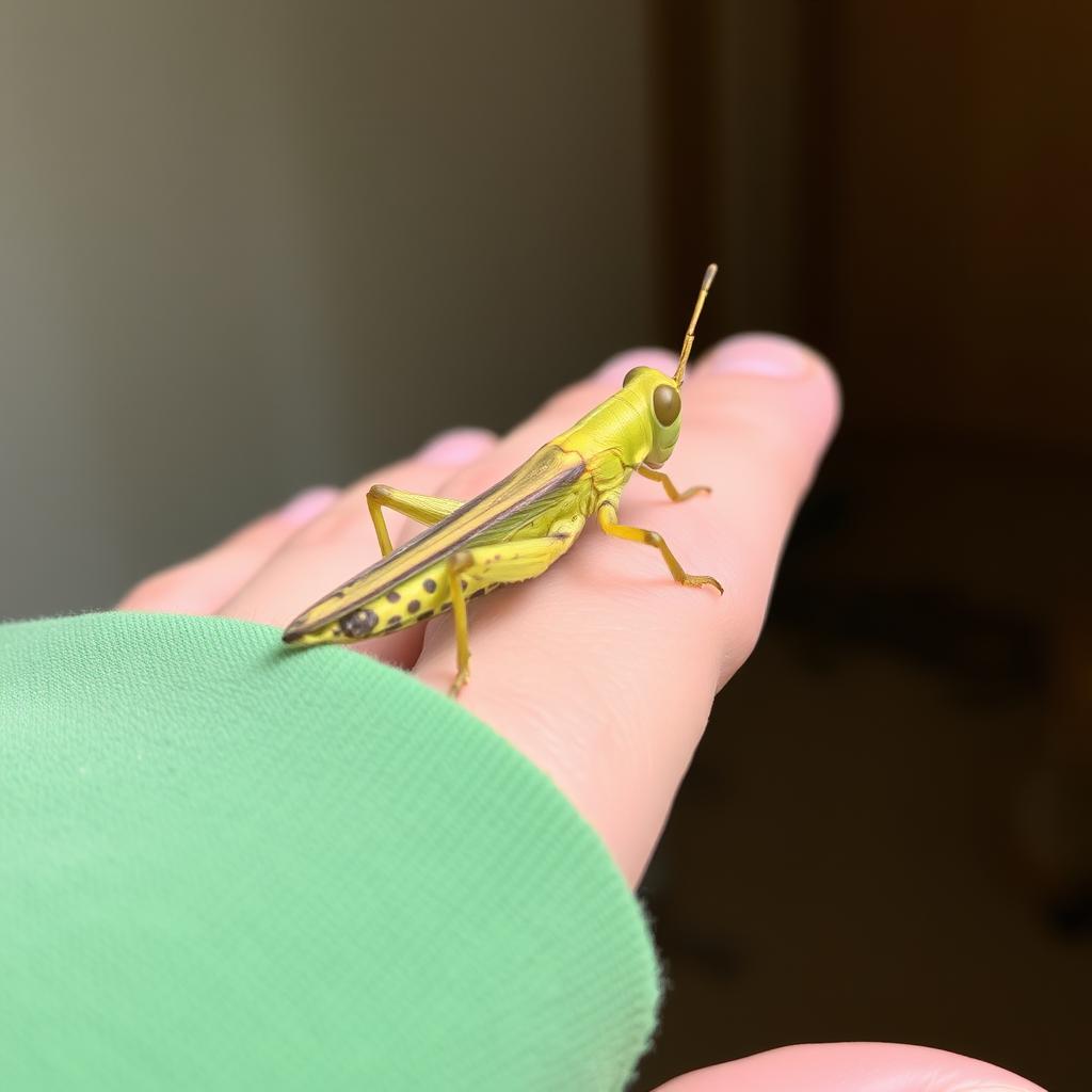 IMG_123.HEIC. A beautiful Grasshopper resting on my hand
