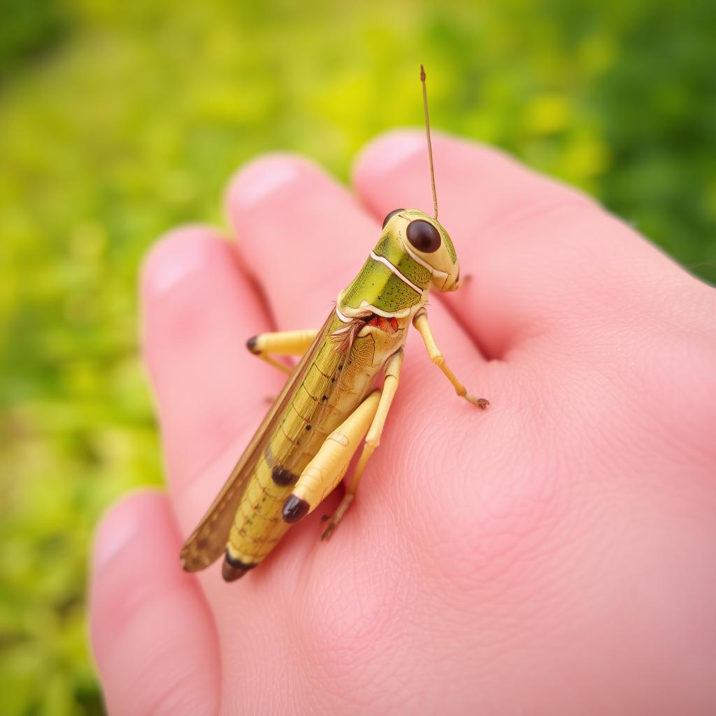 IMG_123.HEIC. A beautiful Grasshopper resting on my hand