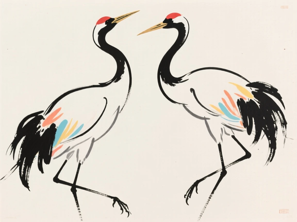 Two cranes