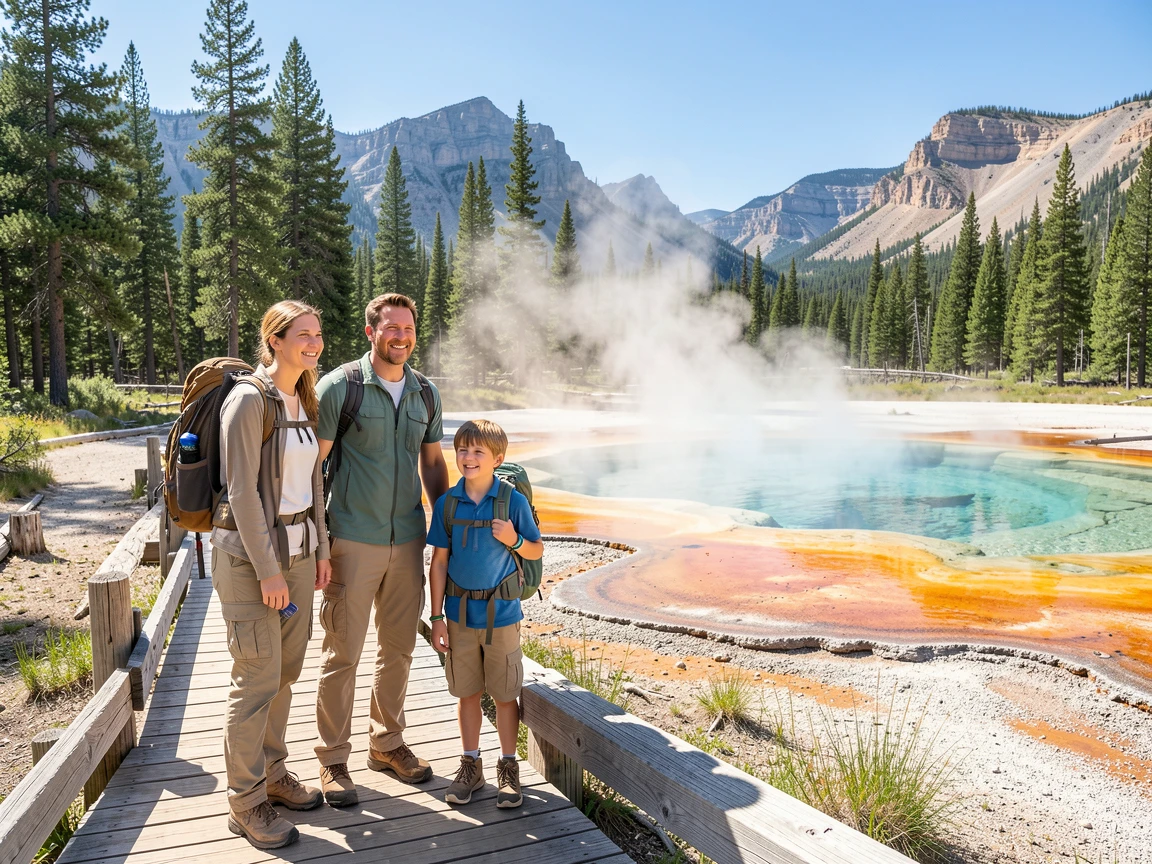 A family in yellowstone