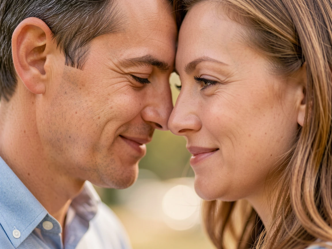 A couple, close-up view