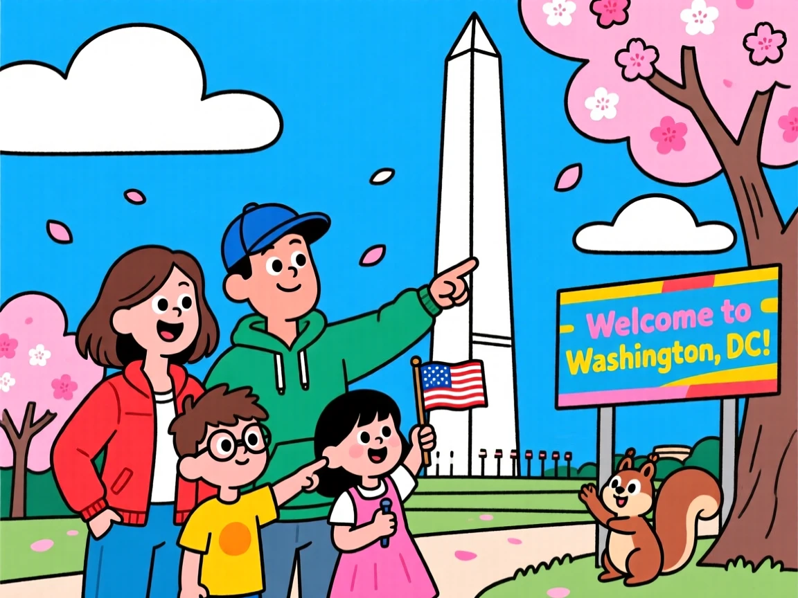 A family visiting DC