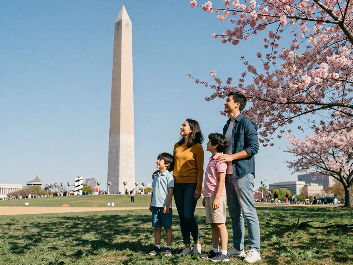 A family visiting DC