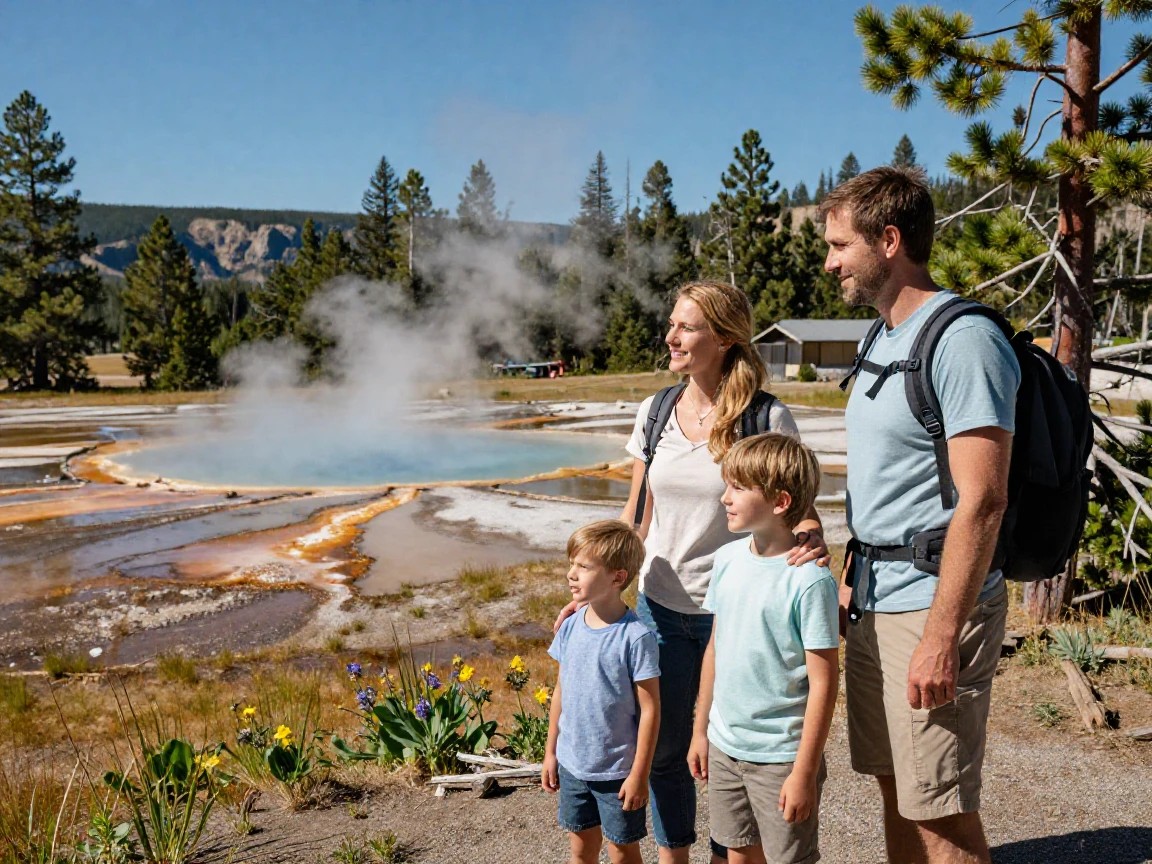 A family in yellowstone