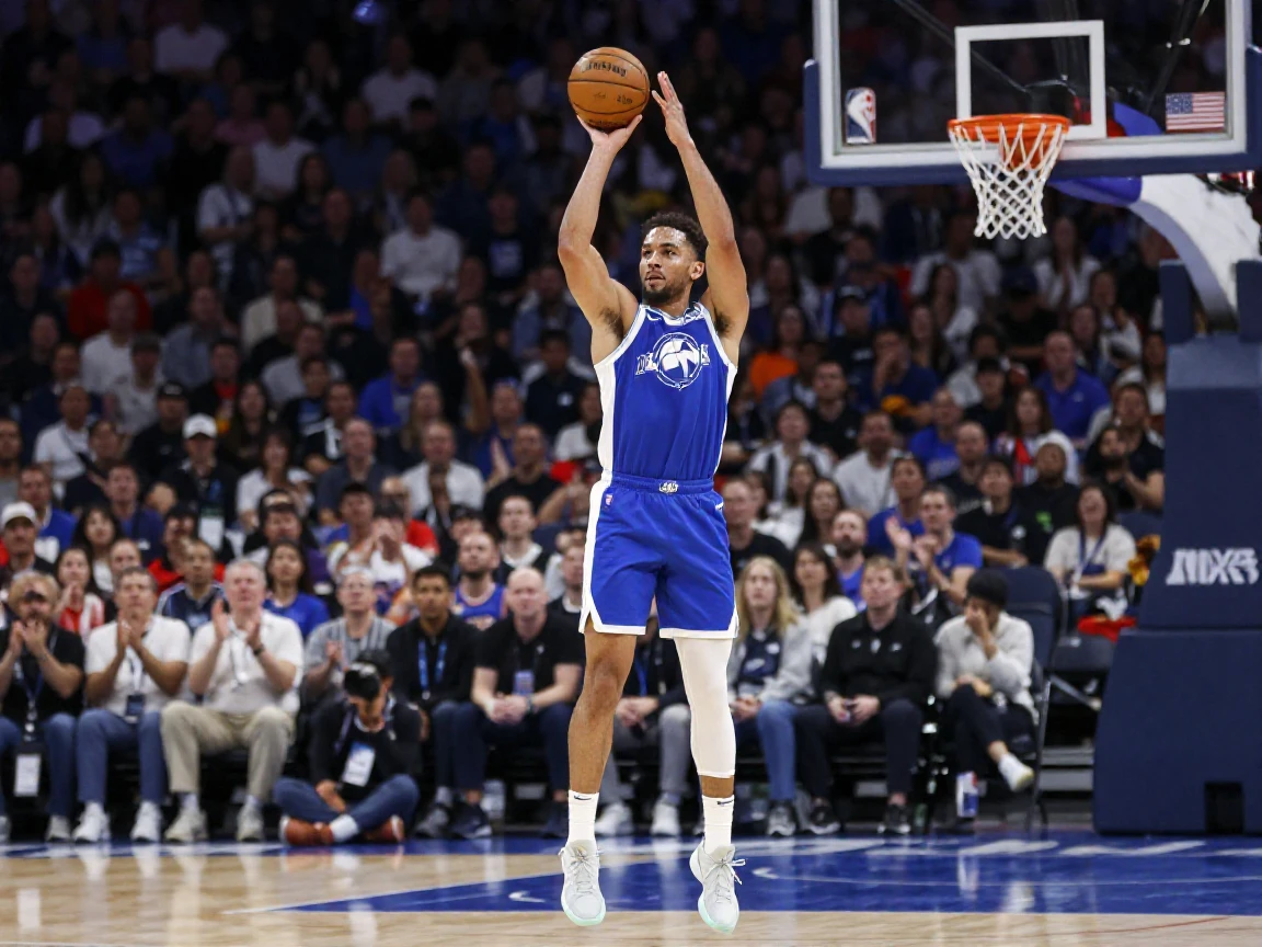 A basketball player shooting a free throw during a game.