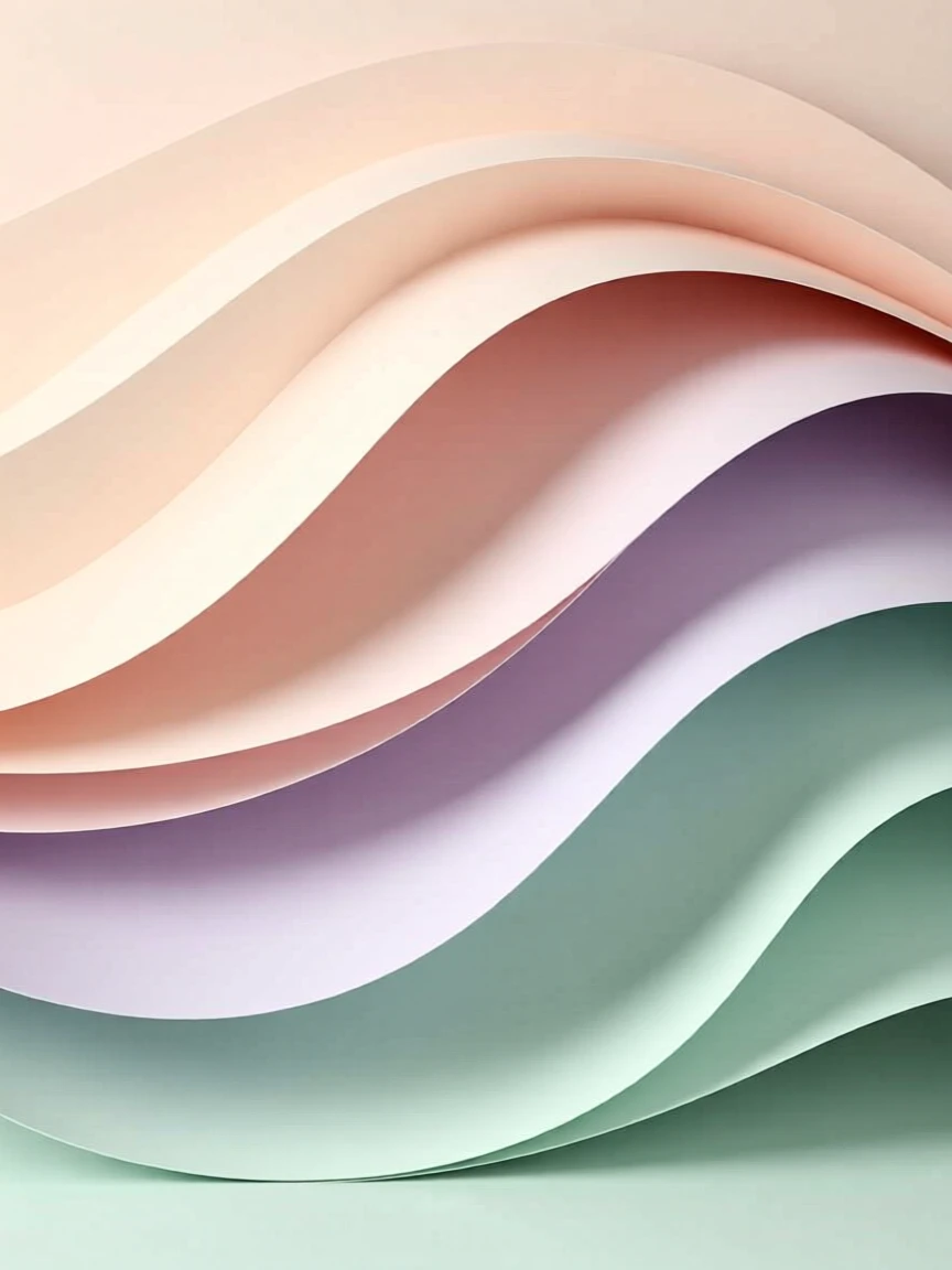 A minimalist background of soft gradient paper folded into waves.