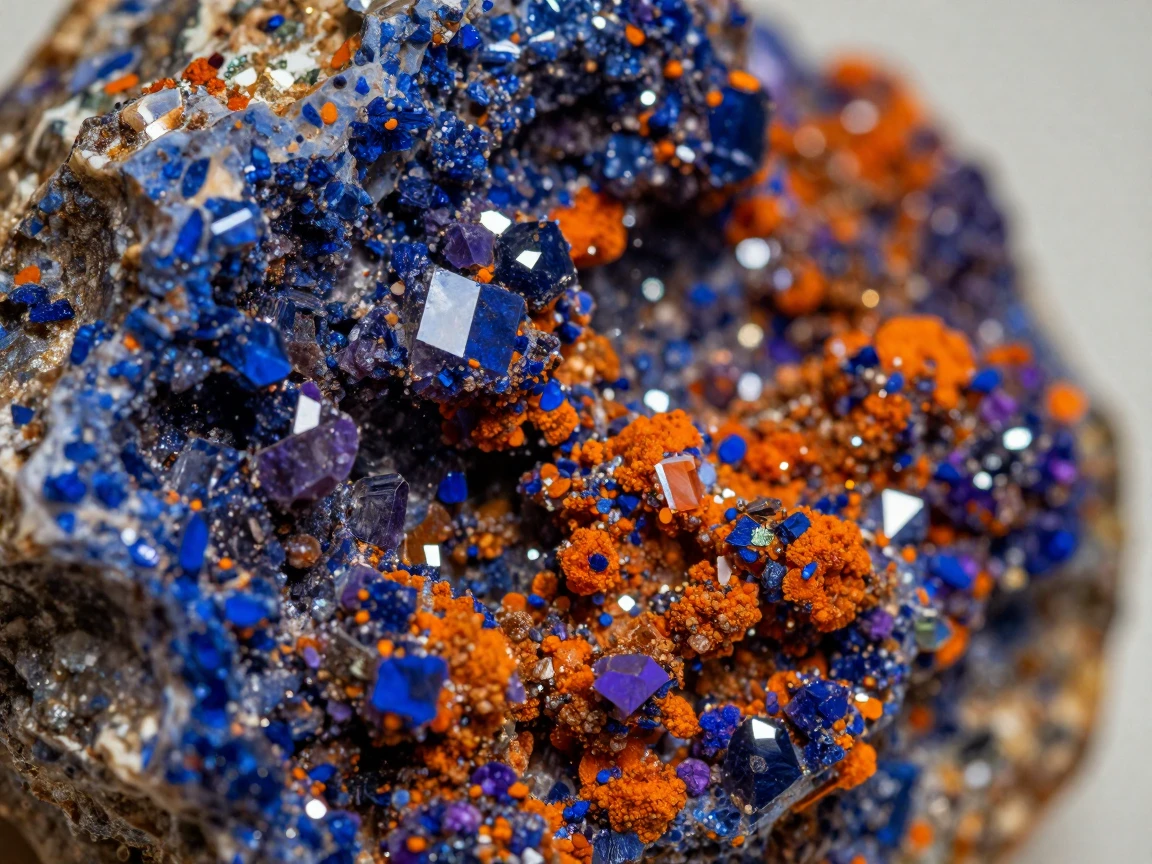 Close-up of a mineral rock formation with vibrant natural coloring.